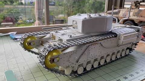 RC 1/16 Churchill Mk III tank - Dieppe Raid - scratch built -Electronics testing