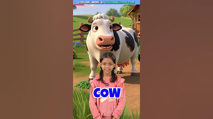 Farm Animals for Kids 🐄 | Learn Animal Names in English | Adi Connection AC #shorts