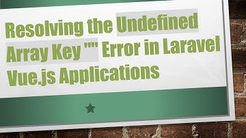 Resolving the Undefined Array Key "" Error in Laravel Vue.js Applications