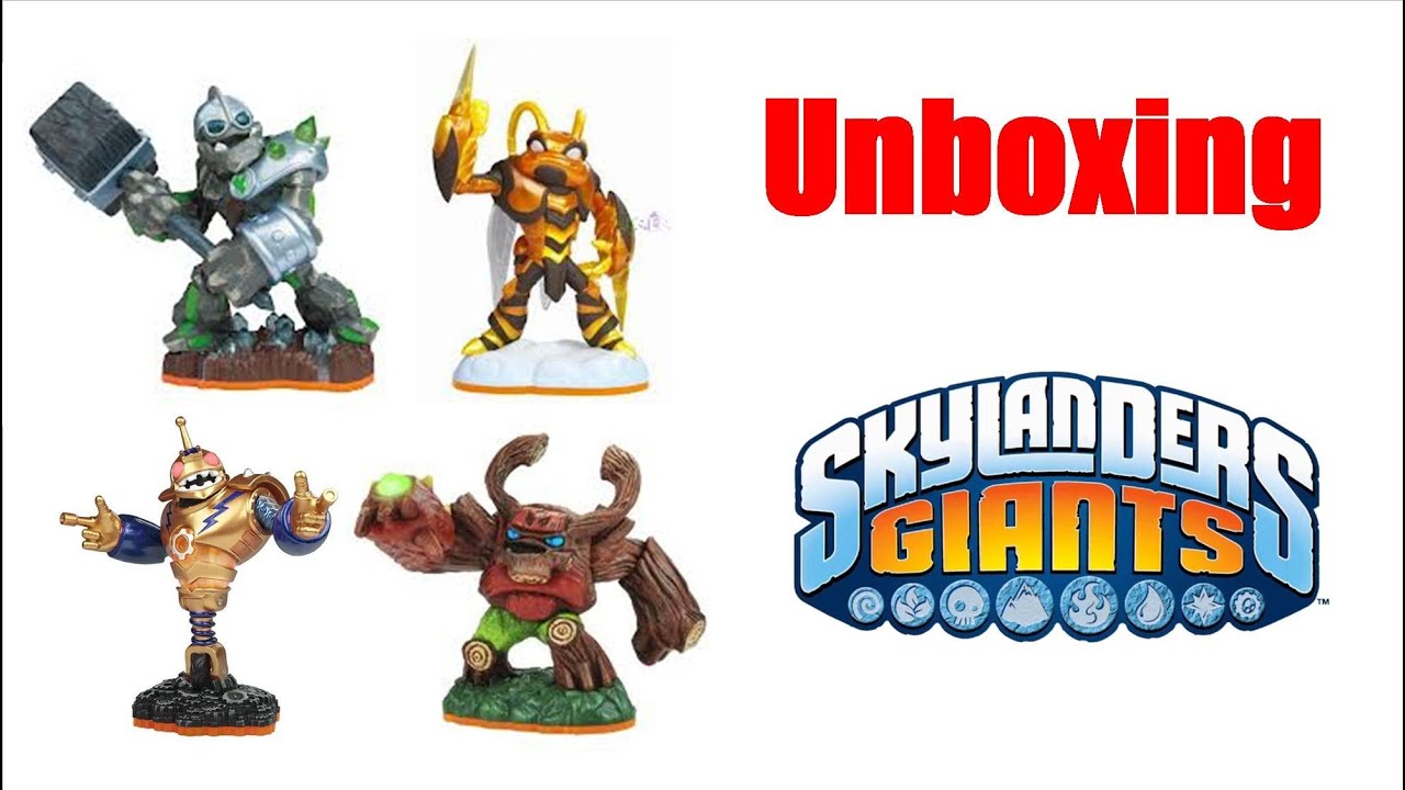 Skylanders Giants Figures Unboxing + Bouncer + Crusher + Swarm + Tree-Rex