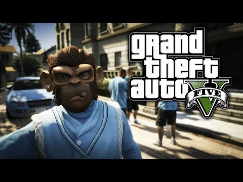 GTA 5 - Online Funny Moments, Road kill, raging monkies, flying bacon, Macklemoore