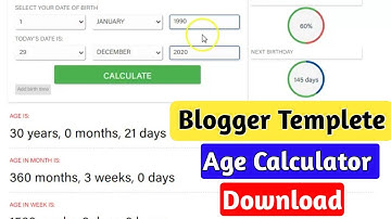 Age Calculator Blogger Templete Download | Age Calculator Blogger