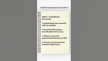 CS3491 Artificial Intelligence and Machine Learning Important Questions | Unit-wise Important Qns