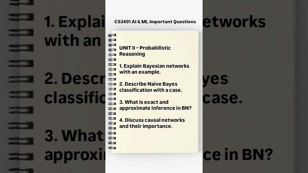 CS3491 Artificial Intelligence and Machine Learning Important Questions | Unit-wise Important Qns