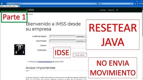 Solución IDSE no envia movimientos  Resetear java e IDSE