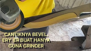 MAKING KNIFE BEVEL USING GRINDER BY ERY ER| BUAT BEVEL PADA PISAU GUNA GRINDER OLEH  ERY ER