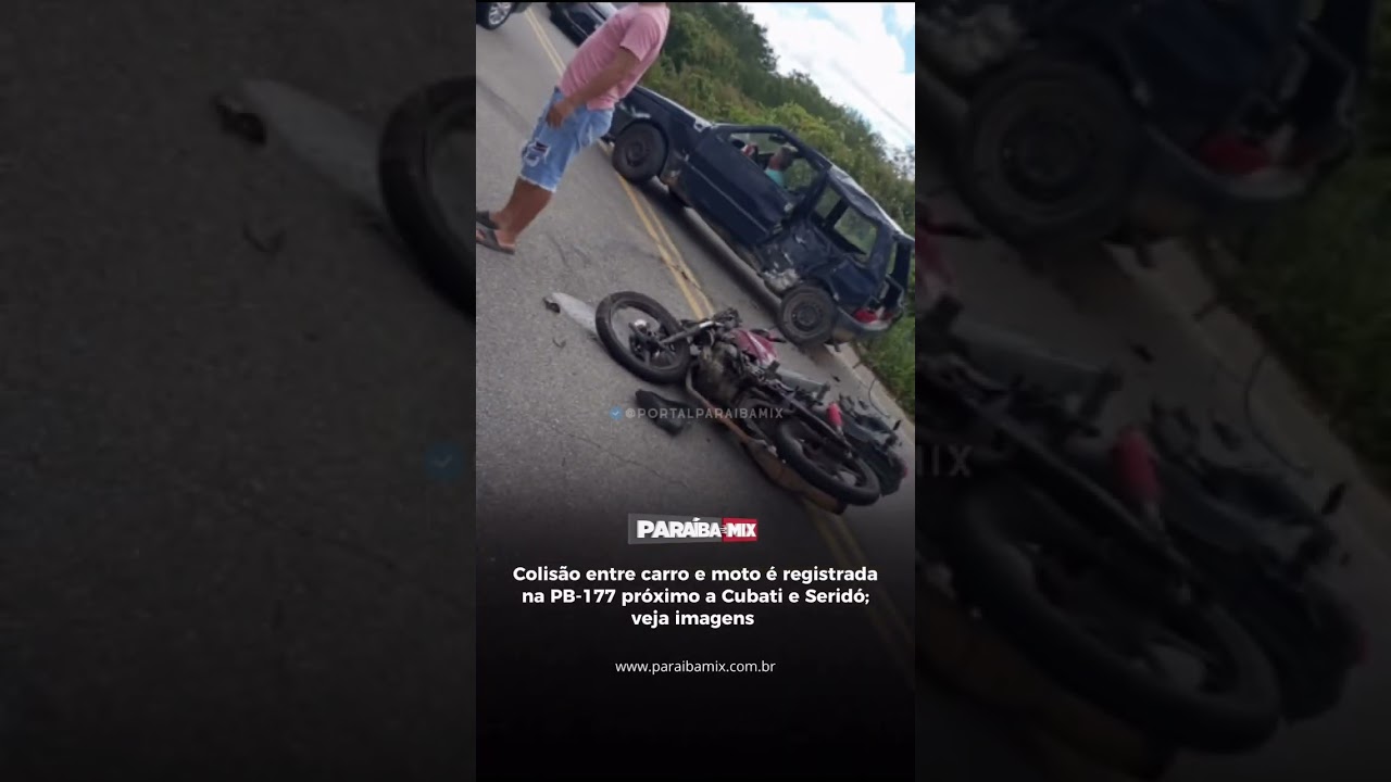 Colisão entre carro e moto é registrada na PB-177 próximo a Cubati e Seridó; veja imagens