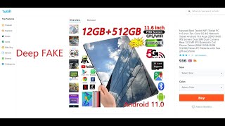 Deep Fake Dont Bay Wish Tablet Ten Core, 5G ,Android 11.0 25601600 Ips Ram 12Gbrom 512Gb