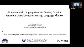 Luke Zettlemoyer - Nonparametric Language Models (TCSDLS 2022-2023) @UNCComputerScience