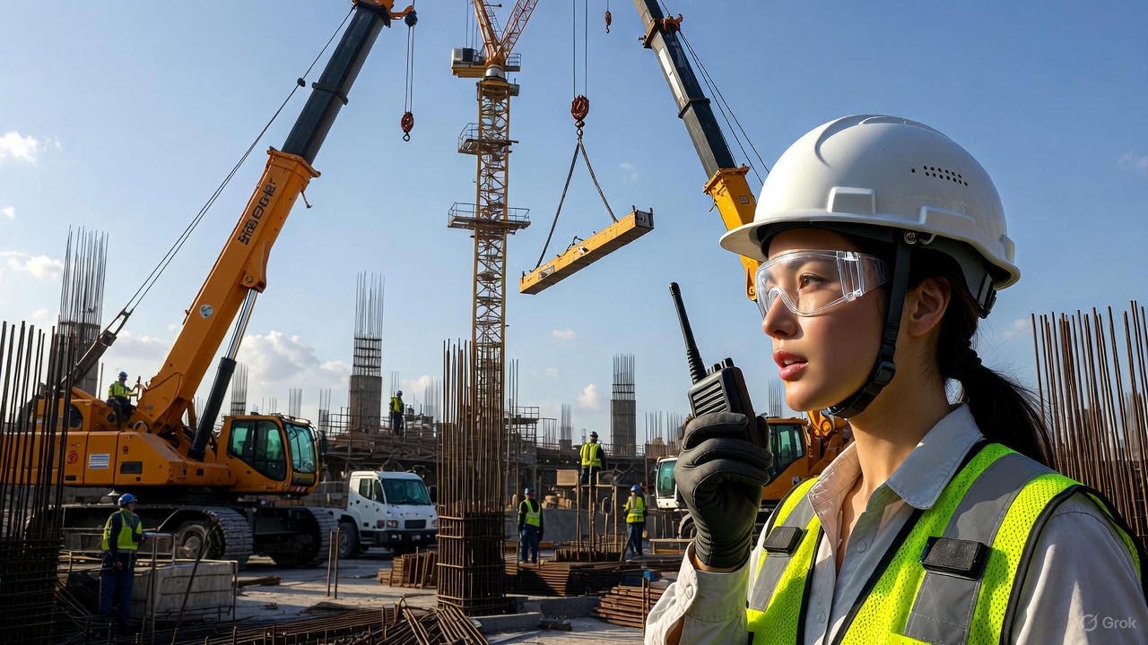 Installing a tower crane to build a 100-story skyscraper is a massive, step-by-step engineering feat