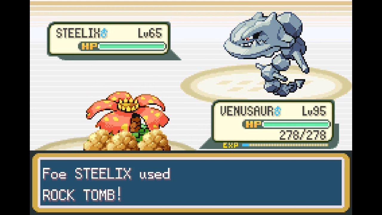 Pokémon Fire Red Leaf Green - Venusaur Solo Run : Elite Four Bruno Rematch 