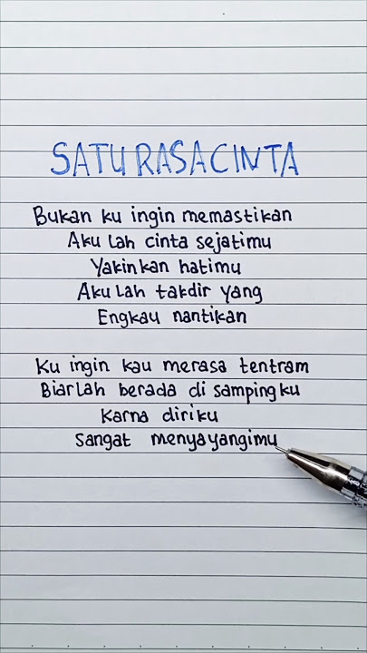 Satu Rasa Cinta - Arief | Lyrics | Lirik lagu #shorts #liriklagu