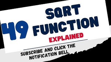 The SQRT Function - Explained!