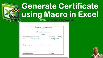 Generate Certificate in Excel VBA (Macro) -  | #macro #excel