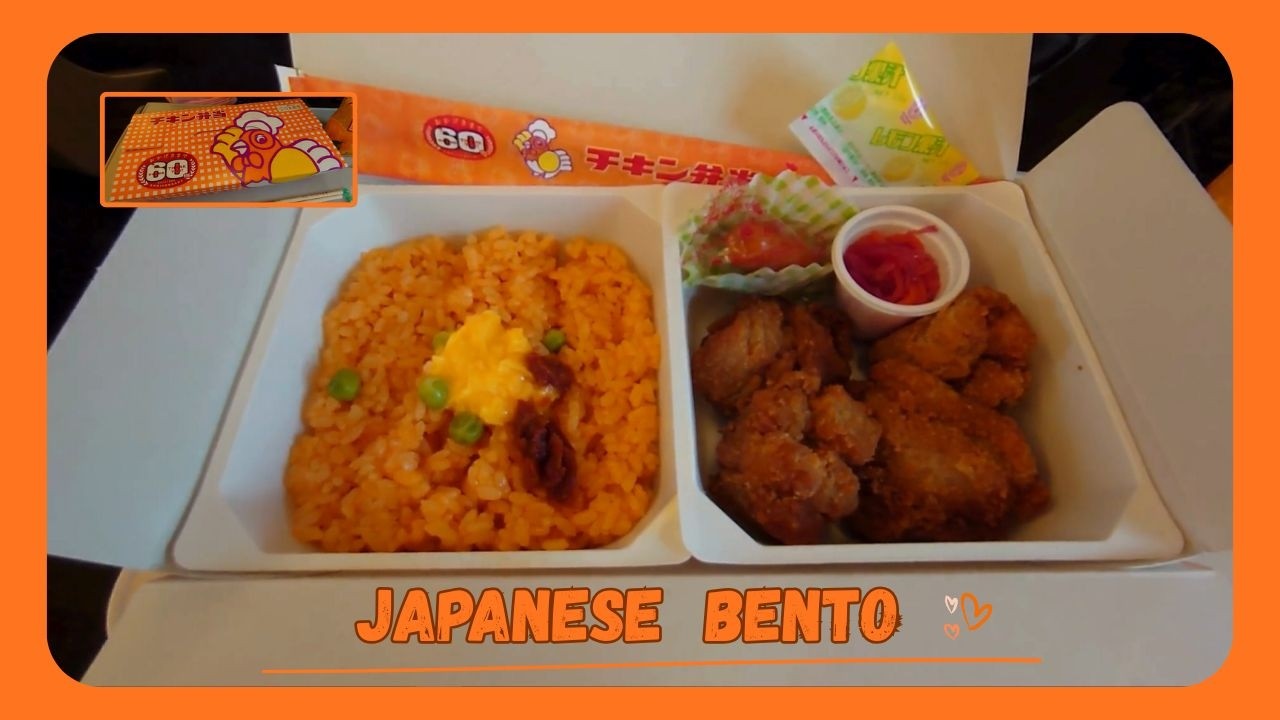 2x Japanese BENTO BOX and ONIGIRI with shrimp and mayo in 8 min. in Shinkansen YAMABIKO,JP