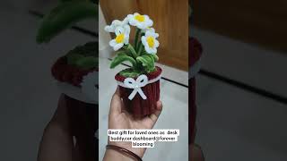 flower pot as decor #pipecleaners #handmade #gift that blooms forever#car