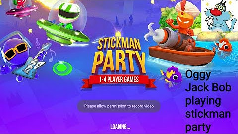 Noob vs Pro vs Hacker vs God in stickman party with Oggy Jack Bob Cockroaches gang