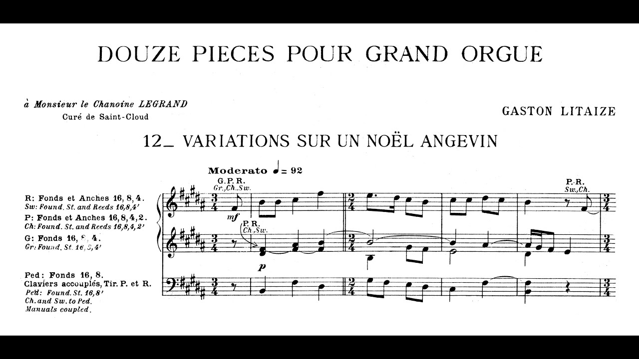 Litaize: Variations sur un Noël Angevin