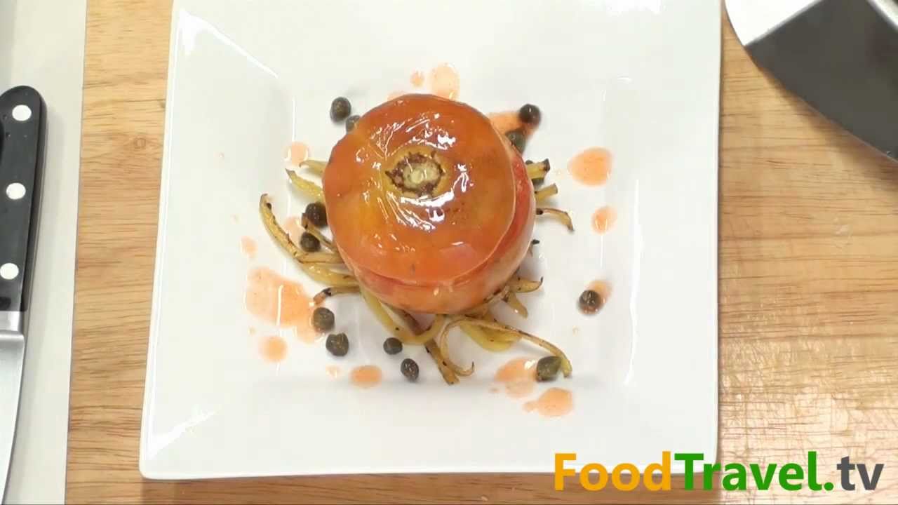 มะเขือเทศยัดไส้กุ้งกับพาเมซานชีส