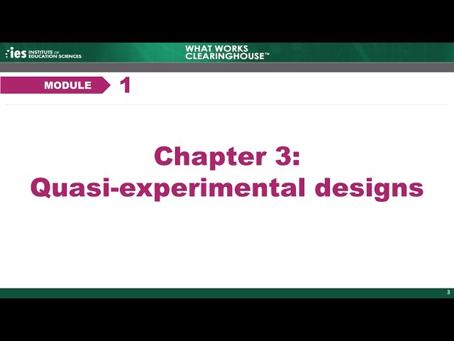 Module 1, Chapter 3: Quasi-experimental Designs - YouTube