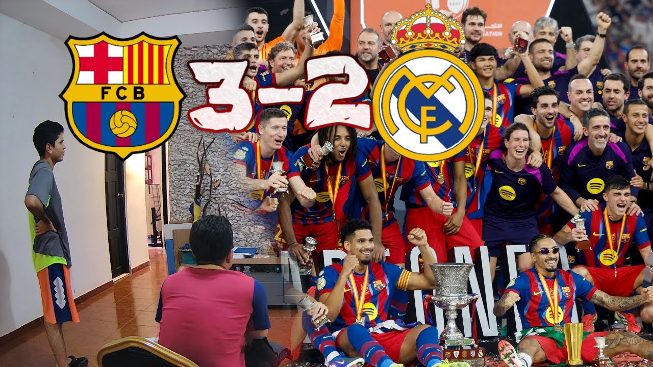 REACCIÓN AL BARCELONA 3 VS REAL MADRID 2 /FINAL SUPER COPA DE ESPAÑA ...