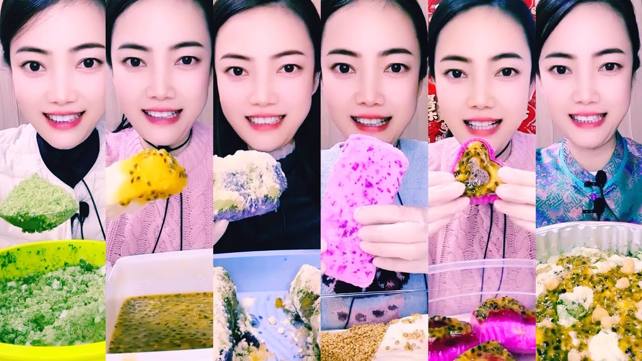 ONLY OF HER ICE MUKBANG WITH MATCHA, MILK, PASSIONFRUIT | Ice Lover 