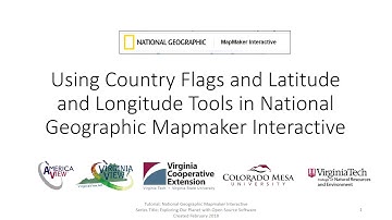 Country Flags and Latitude and Longitude in National Geographic Mapmaker Interactive
