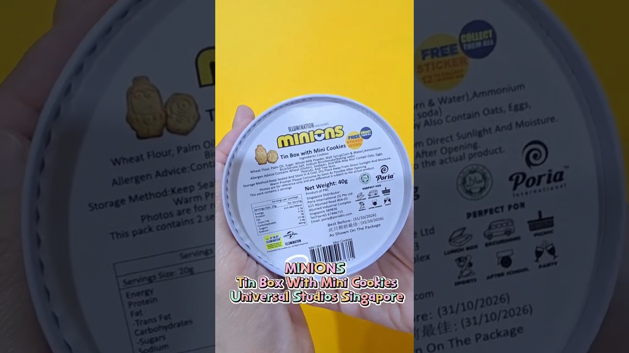 MINIONS TIN BOX MINI COOKIES UNIVERSAL STUDIOS 