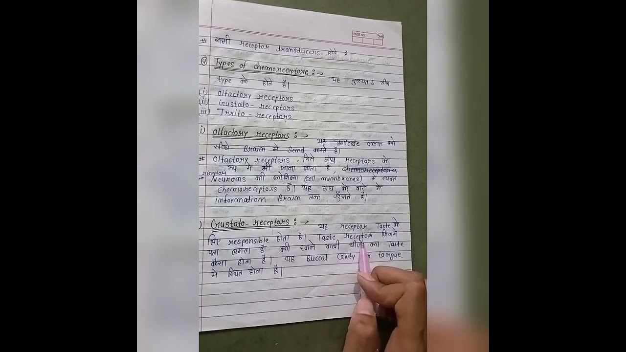 Comparative study of chemoreceptors# MSc zoology 2nd sem Hindi notes