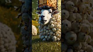 #sheep covered with honeycomb like larvea🐑 #rescued by team #ai #sheep