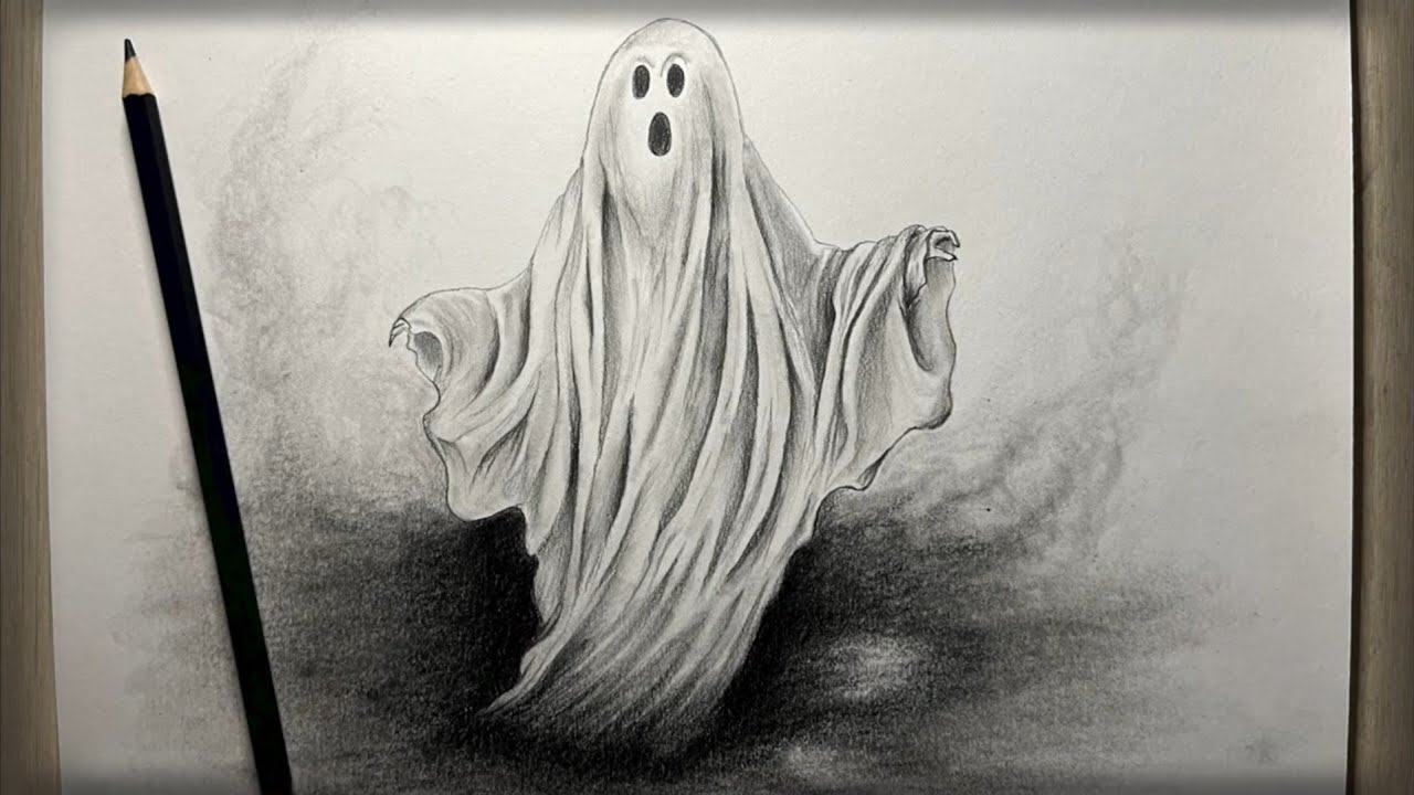 Cómo dibujar un Fantasma(Halloween)|paso o paso|Рисуем Привидение|Ghost