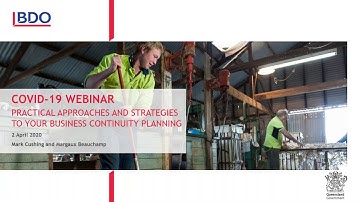 Webinar: Supporting Agriculture in COVID-19 - practical approaches and strategies