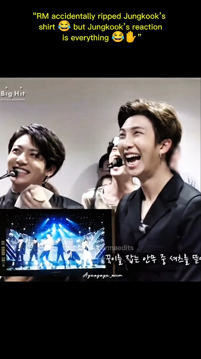 “RM broke Jungkook's shirt 😭😂 members couldn't stop laughing 💀💜 #bts #btsshorts #youtubeshorts