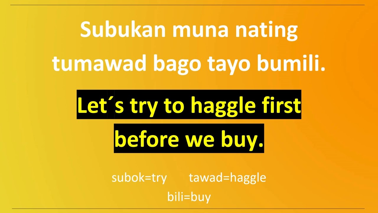LEARN TO SPEAK TAGALOG/ ENGLISH IN 20 MINUTES
