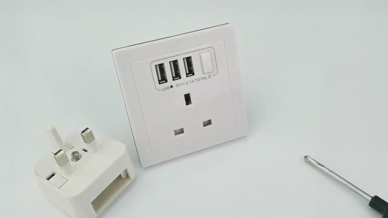 EU 2Pin to UK 3Pin Plug Power Adapter Converter Mains Type C Secured Fused