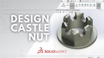 SOLIDWORKS TUTORIAL | DESIGN CASTLE NUT IN SOLIDWORKS