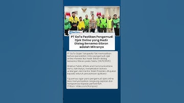 TEGAS ! PT GoTo Pastikan Pengemudi Ojek Online yang Hadir Dialog Bersama Gibran adalah Mitranya