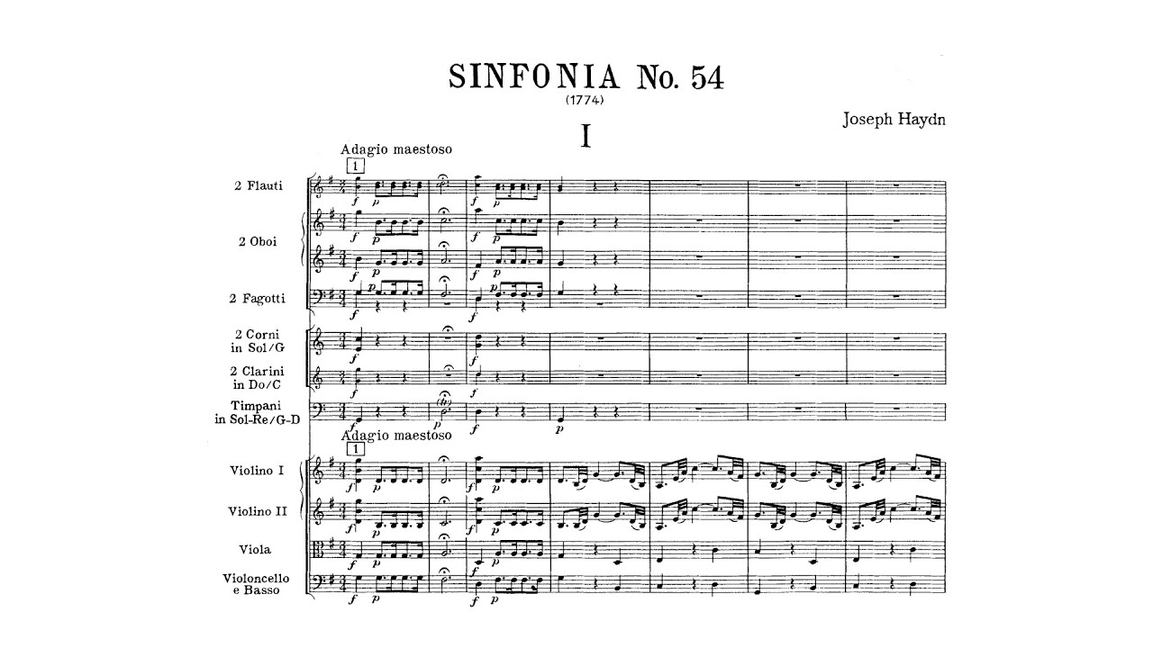 Haydn: Symphony No. 54 in G major (with Score)