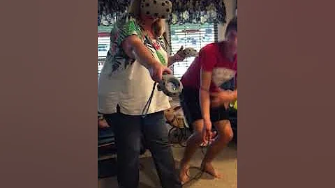 Mom tried VR for first time and gives me the great...