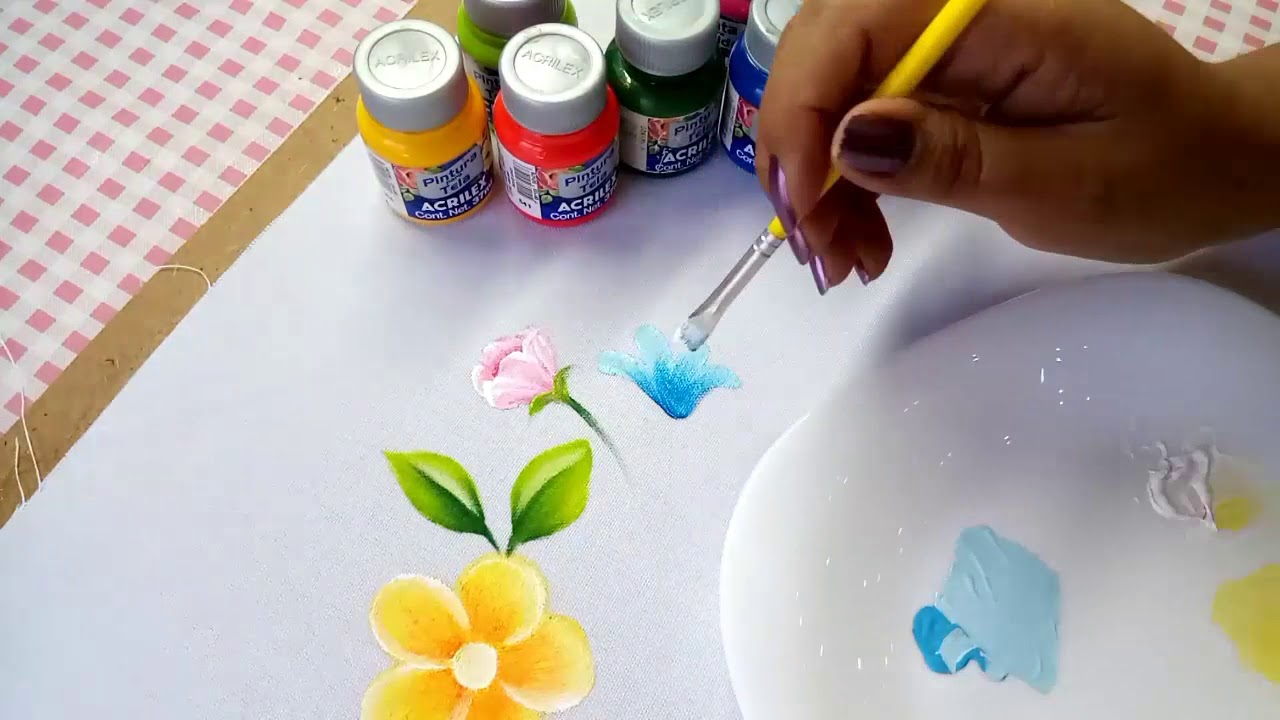 Pintura En Tela Para Principiantes Material Básico Para Pintar Flores 