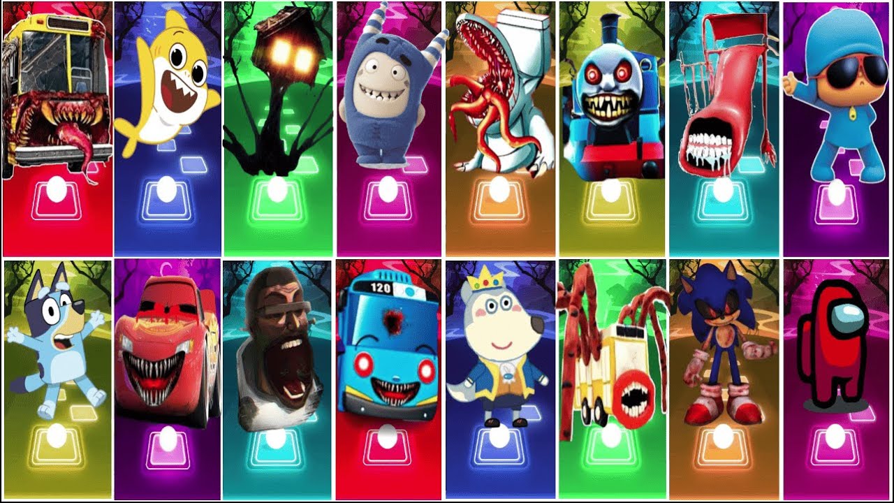 BUS EATER 🆚 EXTRA SLIDE 🆚 SKIBIDI TOILET 🆚 HOUSE HEAD 🆚 ODDBODS | Tiles Hop EDM Rush!