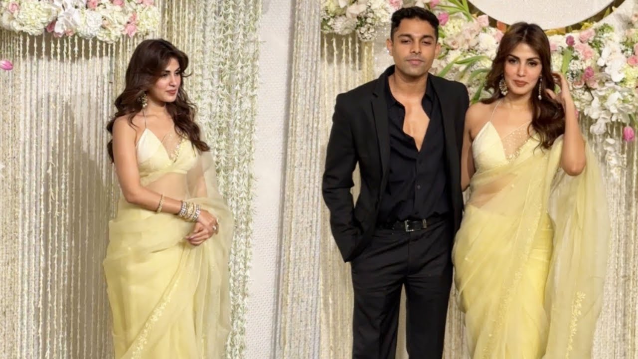 Rhea Chakraborty With Brother At IRA Nupur Wedding Reception In Mumbai 