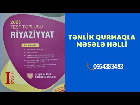 Tənlik qurmaqla məsələ həlli yeni test toplusu 2023