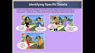 Chapter 4   Recognising Specific Details and  Transition Markers in a Spoken Discourse Part 1
