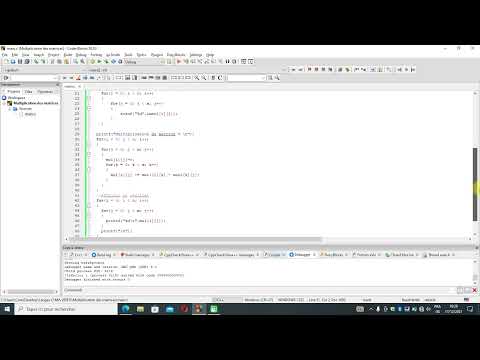 Ecrire un programme qui effectue la multiplication de deux matrices A et B