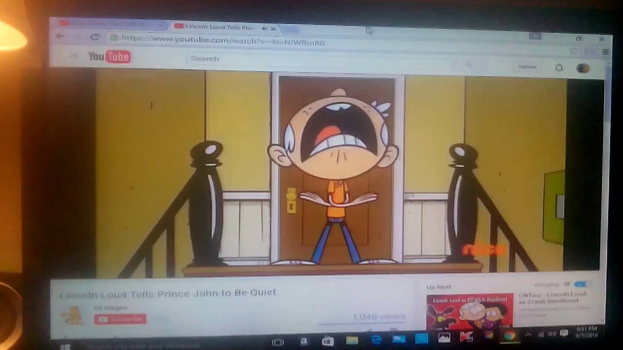 Lincoln loud tells grundel to be quiet - YouTube