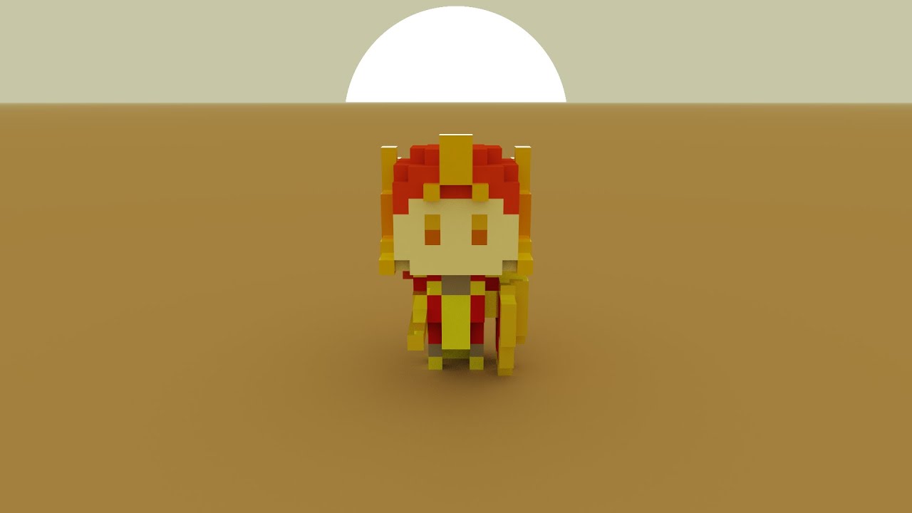 Leona Chibi Voxel Art | League Of Legends | LoL FanArt