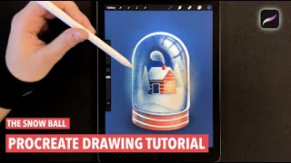 Procreate Drawing  Tutorial | The Snow Ball iPad Pro Art | Procreate painting for beginners screenshot 5