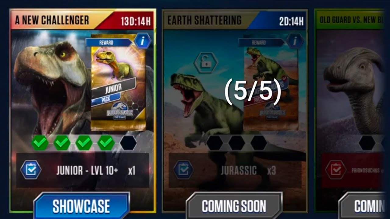 A new challenger with Junior (5/5) || jurassic world the game ||