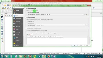creating a project and setting parameters in QGIS